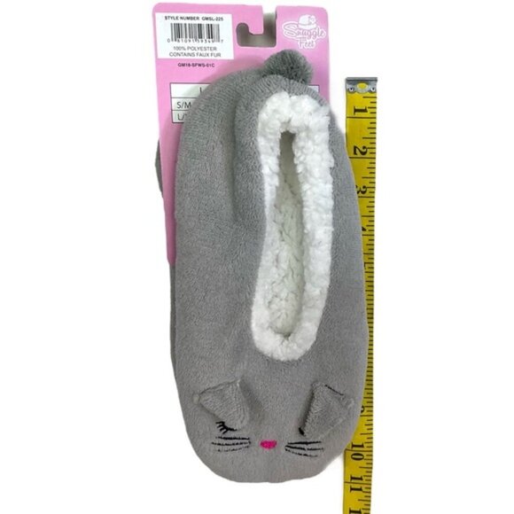 Snuggle Feet Cat Slippers Gray Fleece Lined Women’s Size Large - Picture 3 of 16